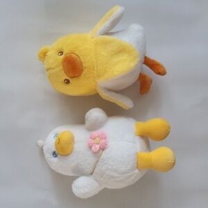Yellow and White Plush Duck Banana Toy And Party Duck